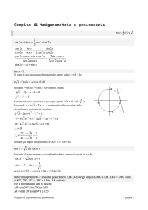 Compito di trigonometria e goniometria
