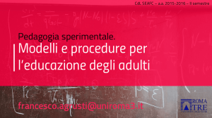 Modelli e procedure per l`educazione degli adulti