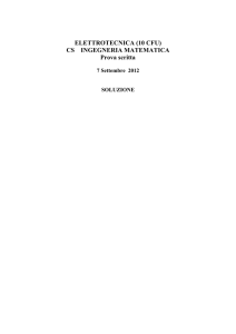 ELETTROTECNICA (10 CFU) CS INGEGNERIA MATEMATICA
