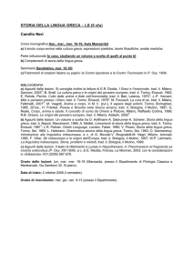 Programma e tabella lezioni - Dipartimento di Filologia Classica e