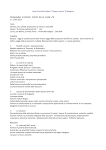 di Bergamo PROGRAMMA DI SCIENZE SVOLTO