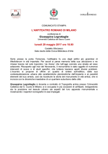 L`ANFITEATRO ROMANO DI MILANO Giuseppina Legrottaglie