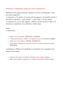 IMPARARE A CONOSCERE I VERBI DEL MODO CONGIUNTIVO