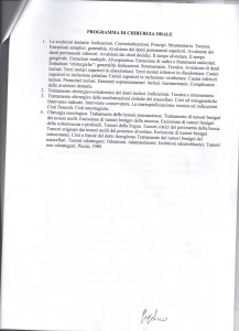 PROGRAMMA DI CHIRURGIA ORALE 1. Le avulsioni dentarie