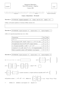 Ingegneria Biomedica Test di Geometria e Algebra