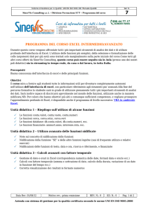 programma del corso excel intermedio/avanzato