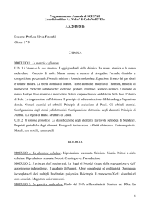 Programmazione Annuale di SCIENZE Liceo Scientifico “A. Volta” di