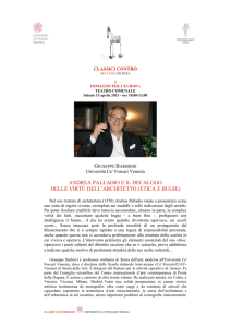 ANDREA PALLADIO E IL DECALOGO DELLE VIRTÙ DELL