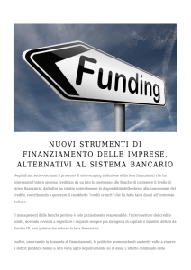 nuovi strumenti di finanziamento delle imprese, alternativi al sistema