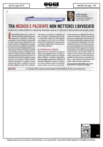 tra medico e paziente non metterci l`avvocato