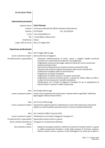 Curriculum Vitae Informazioni personali Esperienza professionale