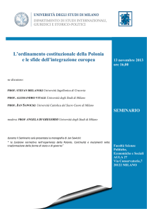 L`ordinamento costituzionale della Polonia e le