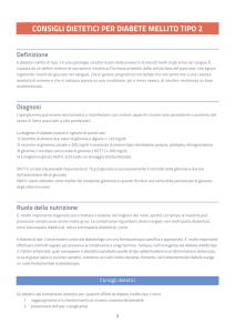 CONSIGLI DIETETICI PER DIABETE MELLITO TIPO 2