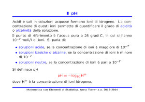 Acidi e sali in soluzioni acquose formano ioni di idrogeno. La con