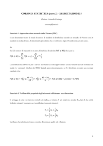 approssimazione della v.c. di Poisson con la normale. Verifica delle
