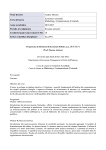 Nome docente Andrea Morone Corso di laurea Economia Aziendale