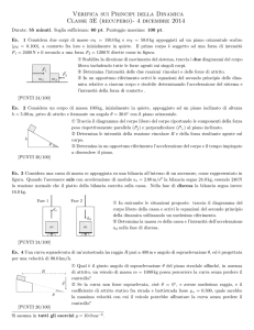 Verifica sui Principi della Dinamica Classe 3E
