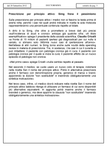 Prescrizione per principio attivo: Simg frena il pessimismo