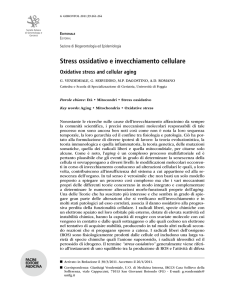 Stress ossidativo e invecchiamento cellulare