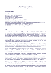 Curriculum - Università degli Studi del Sannio