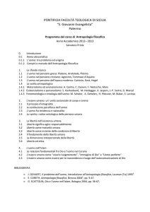 Antropologia Filosofica - Facoltà Teologica di Sicilia