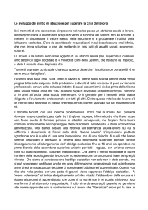 Lo sviluppo del diritto di istruzione per superare la crisi del lavoro