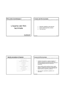 L`esame del film lacrimale