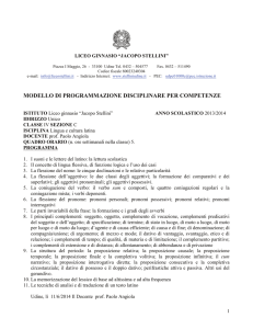 MODELLO DI PROGRAMMAZIONE DISCIPLINARE PER