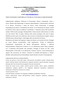 farmacologia e farmacoterapia - Dipartimento di Scienze (UNIBAS)