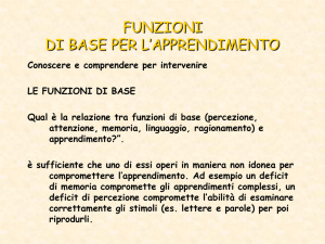 FUNZIONI DI BASE PER L`APPRENDIMENTO
