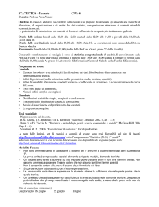 STATISTICA – I canale CFU: 6