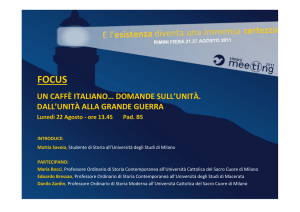 Invito Digitale Un Caffè Italiano...Domande sull`unità. La grande guerra