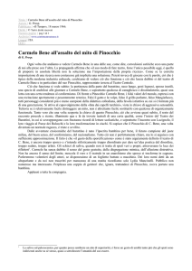 Carmelo Bene all`assalto del mito di Pinocchio