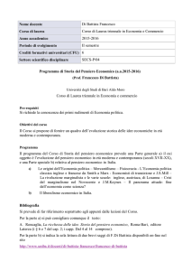 Storia del Pensiero Economico