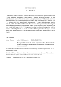 DIRITTO SPORTIVO (a.a. 2014/2015) L`ordinamento sportivo