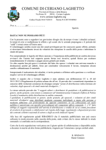 La lettera del Sindaco Dante Cattaneo