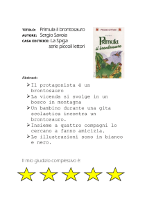 Primula il brontosauro AUTORE: Sergio Savoia serie piccoli lettori Il