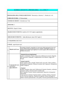 Pignotti Cristina - Matematica e Statistica