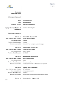 Curriculum Vitae Europeo di Antonello Demontis