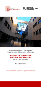 MASTER OF SCIENCE IN FINANCE and BANKING