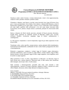 Corso di laurea in SCIENZE MOTORIE