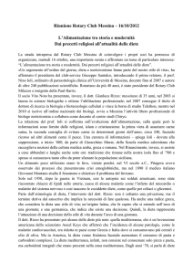 L`alimentazione tra storia e modernità