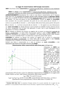 Ripasso. Dimostrazione della conservatività della forza peso
