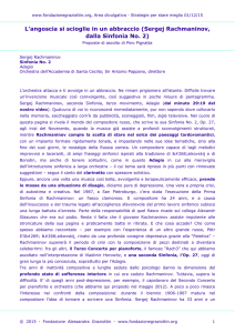 L`angoscia si scioglie in un abbraccio (Sergej Rachmaninov, dalla