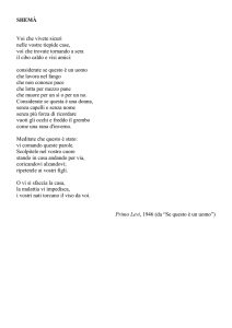 SHEMÀ Voi che vivete sicuri nelle vostre tiepide case