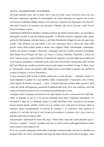 Talete Anassimene Anassimandro - Corso di Filosofia