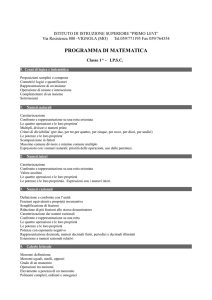 IPSC Matematica classe prima