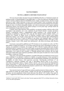 1 MATTEO PERRINI TECNICA, LIBERTÁ E DOVERE IN HANS