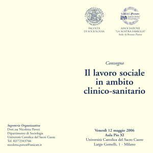 Il lavoro sociale in ambito clinico-sanitario