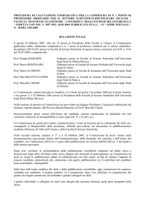 procedura di valutazione comparativa per la copertura di n